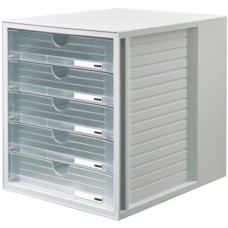 CASSETTIERA A 5 CASSETTI PER CARTA DIN A4/C4 HAN L.275XH.320XP.330 MM GRIGIO CHIARO LUCIDO - 1450-63