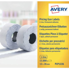 ETICHETTE PERMANENTI PER PREZZATRICI 1 LINEA AVERY 12X26 MM BIANCO - CONF. 10 ROTOLI DA 1500 ETICHETTE - PLP1226