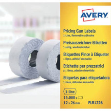 ETICHETTE REMOVIBILI PER PREZZATRICI 1 LINEA AVERY 12X26 MM BIANCO - CONF. 10 ROTOLI DA 1500 ETICHETTE - PLR1226