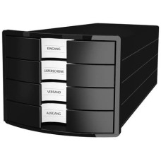 CASSETTIERA IMPULS HAN IN POLISTIROLO CON 4 CASSETTI CHIUSI NERO 1012-13