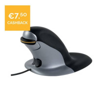 Mouse verticale Fellowes penguin® grande con filo grigio/nero 9894401