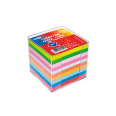 DISPENSER NEUTRO TRASPARENTE CON BLOCCO IN CARTA COLORATA NON COLLATO 90X90 MM MEMOIDEA 800 FOGLI - 3292
