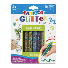 CONF. 6 BLISTER DA 6 COLLE CARIOCA COLORATE 10,5 ML EFFETTO GLITTER SPARK