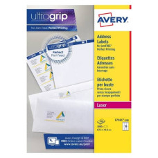 ETICHETTE BIANCHE PER INDIRIZZI AVERY ULTRAGRIP™ 63,5X46,6 MM - 18 ET/FOGLIO - STAMPANTI LASER CF. 100 FOGLI L7161-100