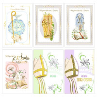 Biglietti augurali santa cresima Biembi 12x18 cm conf. da 6 pezzi assortiti