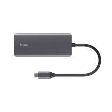 ADATTATORE MULTIPORTA TRUST USB-C 6IN1 IN ALLUMINIO ARGENTO - 24968