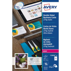 BIGLIETTI DA VISITA PERSONALIZZABILI AVERY QUICK&CLEAN™ 85X54 MM 10/FOGLIO SATINATI - LASER - CF. 25 FF C32026-25