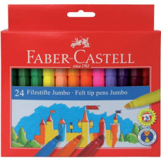 PENNARELLI FABER-CASTELL CASTELLO JUMBO PUNTA GROSSA 5 MM ASSORTITI DA 24 PZ