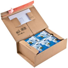 SCATOLA CON TASCA INTERNA COLOMPAC IN CARTONE ONDULATO F.TO 36,5X23,5X12 CM AVANA - 30000273