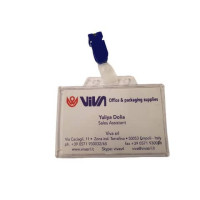 Portanome Viva rigido con clip in metallo 88x53mm pvc conf. 50pz trasparente