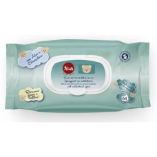 SALVIETTINE MILLEUSI IGIENIZZANTI CON ANTIBATTERICO TRUDI BABY CARE CONF. 64 PEZZI CON TAPPO - 00772