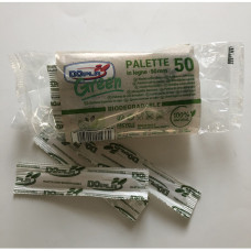 PALETTE DA CAFFE DOPLA GREEN IN LEGNO AVANA 90 MM - IMBUSTATE SINGOLARMENTE - CONF. DA 50 PEZZI - 5047