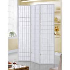 PARAVENTO A 3 ANTE SERENA GROUP IN LEGNO E CARTA DI RISO BIANCO 130,5X178 CM