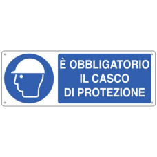 CARTELLO DOBBLIGO 35X12,5 CM CARTELLI SEGNALATORI: È OBBLIGATORIO INDOSSARE IL CASCO - E1902K