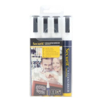 Pennarelli a gesso liquido securit® a punta media 2-6 mm bianco set da 4 pennarelli