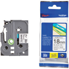 NASTRO LAMINATO PER ETICHETTATRICE - NERO/BIANCO BROTHER 18 MM X 8 MT TZE-241