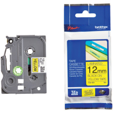 NASTRO LAMINATO PER ETICHETTATRICE - NERO/GIALLO BROTHER 12 MM X 8 MT TZE-631
