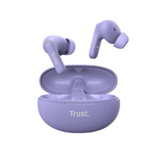 AURICOLARI BLUETOOTH TRUST YAVI CON CANCELLAZIONE DEL RUMORE ATTIVO (ANC) - PORPORA CON GOMMINO