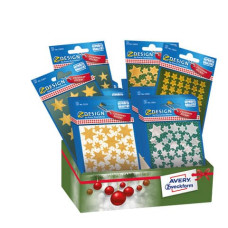 STICKERS ADESIVI DECORATIVI NATALE CONF. DA 60 BUSTINE AVERY MINI STELLE 52937