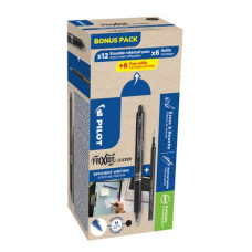 PENNE A SFERA CANCELLABILE PILOT FRIXION BALL CLICKER 0,7 MM GREEN PACK 12 + 12 REFILL NERO - 000034