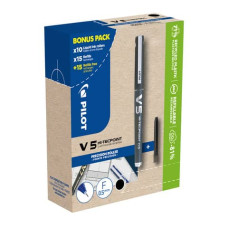 ROLLER PILOT HI-TECPOINT V5 0,5 MM GREEN PACK 10 PENNE NERE + 30 REFILL NERO - 000038