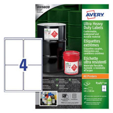 ETICHETTE IN TESLIN BIANCO AVERY LASER/INKJET 4 ET./FOGLIO 105X148 MM CONF. 50 FOGLI - B3483-50