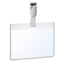 PORTANOMI CON CLIP DURABLE EUROBADGE TASCA CHIUSA PVC TRASPARENTE INSERTO 60X90MM  CONF. 25  PZ