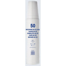 BICCHIERI MONOUSO DOPLA PROFESSIONAL 80 ML IN POLISTIRENE BIANCO - CONFEZIONE DA 50 PEZZI - 42107