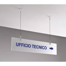 TARGA SOSPESA IN ACRILICO SATINATO 60X15 CM TECNOSTYL CON CAVETTI PER FISSAGGIO SOFFITTO SILVER/BIANCO - TS6015 TARGA SOSPESA IN ACRILICO SATINATO 60X15 CM TECNOSTYL CON CAVETTI PER FISSAGGIO SOFFITTO SILVER/BIANCO - TS6015