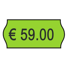 ROTOLO DA 1000 ETICHETTE PER PREZZATRICE PRINTEX SAGOMATE 26X12 MM VERDE PERM. CONF. 10 ROTOLI - 2612SFP10VE
