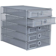 CASSETTIERA 5 CASSETTI 35X27X31 CM ARGENTO KF00834