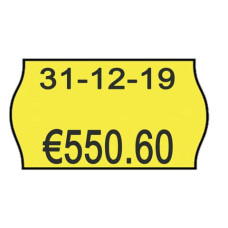 ROTOLO DA 1000 ETICHETTE PER PREZZATRICE PRINTEX SAGOMATE 26X16 MM GIALLO FLUO PERMANENTE  CONF. 10 ROTOLI - 2616SFP7GI