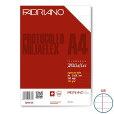 FOGLI PROTOCOLLO FABRIANO PROTOCOLLO BIANCO 125 G/M² A4 RIGATO USO BOLLO CON MARGINI - CONF. 250 PEZZI - 02101125