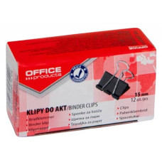 MOLLE FERMACARTE NERO OFFICE PRODUCTS 15 MM - CONF. 12 PEZZI - 18091519-05