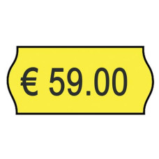 ROTOLO DA 1000 ETICHETTE PER PREZZATRICE PRINTEX SAGOMATE 26X12 MM GIALLO REMOV. CONF. 10 ROTOLI - 2612SFR10GI