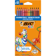 MATITE COLORATE BIC KIDS EVOLUTION STRIPES 3.05 MM CON FUSTO ESAGONALE IN CONFEZIONE DA 12 PEZZI ASSORTITI - 9505222 MATITE COLORATE BIC KIDS EVOLUTION STRIPES 3.05 MM CON FUSTO ESAGONALE IN CONFEZIONE DA 12 PEZZI ASSORTITI - 9505222