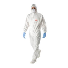 TUTA PROTETTIVA LIFEGUARD IN TNT LAMINATO 63 GR/M2 - TAGLIA M - BIANCO - POLSINO ELASTICIZZATO - 101401-BG-M