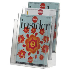 PORTASTAMPATI DA BANCO Q-CONNECT A4 IN POLISTIROLO TRASPARENTE CON 3 SCOMPARTI KF04188