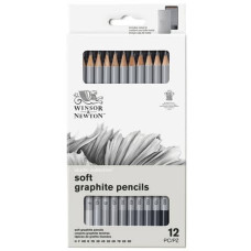 SCATOLA IN METALLO DA 12 MATITE IN GRAFITE - DUREZZE ASSORTITE WINSOR&NEWTON NERO - 0490007