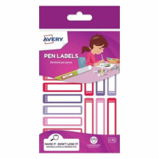 ETICHETTE PER PENNE E MATITE AVERY 50X10 MM ROSA/VIOLA CONF. 30 ETICHETTE