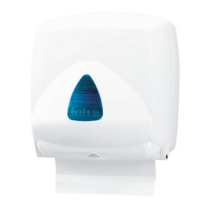 DISTRIBUTORE MINI DI CARTA ASCIUGAMANI IN FAZZOLETTI HYLAB IN ABS CAPACITA 300 FOGLIETTI BIANCO VETRINO BLU IN-FO2/WRN