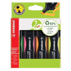 EVIDENZIATORI STABILO GREEN BOSS® 2-5 MM ASSORTITI CONF. 4 PEZZI - 6070/4