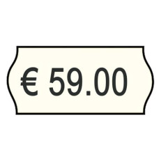 ROTOLO DA 1000 ETICHETTE PER PREZZATRICE PRINTEX SAGOMATE 26X12 MM BIANCO REMOVIBILE  CONF. 10 ROTOLI - 2612SBR10