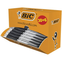 Penne a sfera a scatto BIC atlantis classic punta media nero 36 penne