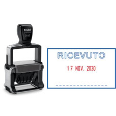 DATARIO AUTOINCHIOSTRANTE TRODAT PROFESSIONAL 5460/L CON TESTO RICEVUTO ACCIAIO 56X33 MM ACCIAIO - 120416