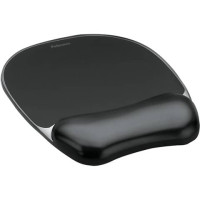 Tappetino mouse con poggiapolsi Fellowes crystal™ gel nero 20,2 x 23,5 x 2,5 cm