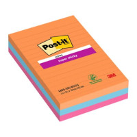 Foglietti post-it® super sticky xxl bangkok a righe assortiti conf. 3 blocchetti da 90 fogli - 4690-ss3bgk-eu