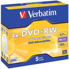 DVD+RW VERBATIM 4X 4.7 GB CONF. 5 PEZZI - 43229