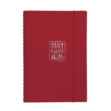AGENDA GIORNALIERA BIEMBI 2026 ROSSO MAGENTA SPIRALATA CON COPERTINA IN CUOIO RIGENERATO 15X21CM AGENDA GIORNALIERA BIEMBI 2026 ROSSO MAGENTA SPIRALATA CON COPERTINA IN CUOIO RIGENERATO 15X21CM