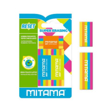 GOMMA PER MATITA ALTA QUALITà MITAMA ECO-MATERIAL ARCOBALENO - COLORI ASSORTITI - BLISTER 2 1 PEZZI - 62872